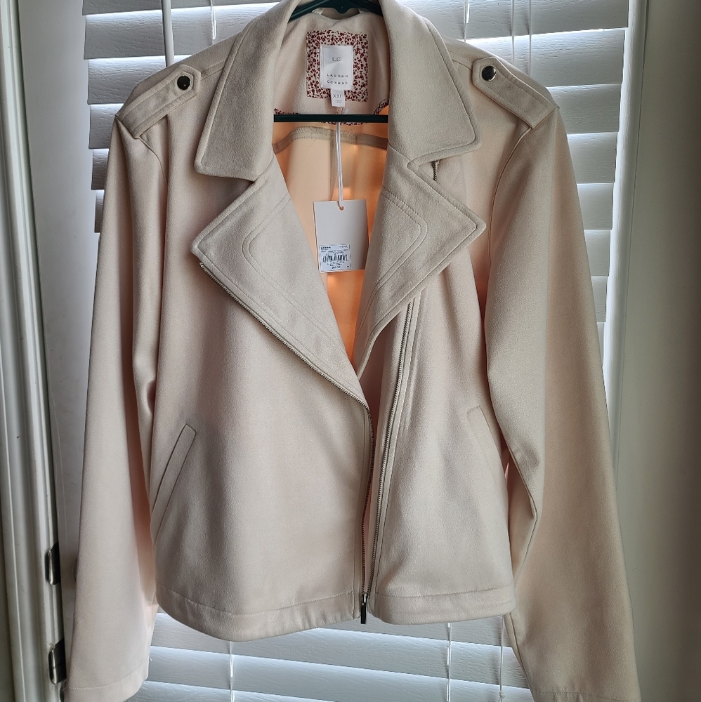 LC Lauren Conrad Suade Moto Jacket XXL